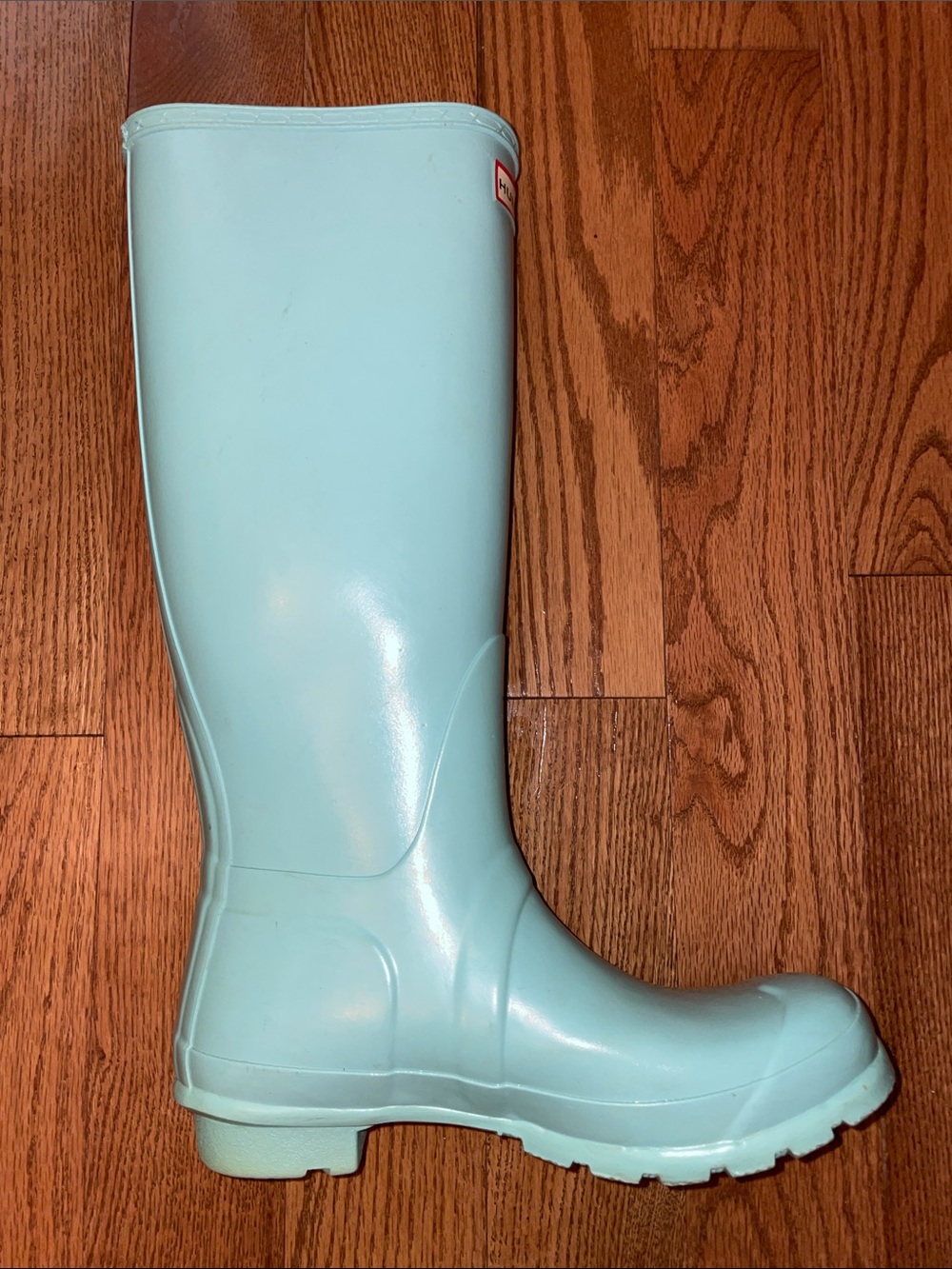 Women's Original Hunter Tall Rain Boots - Light Blue Rubber Waterproof Wellies - Picture 4 of 9
